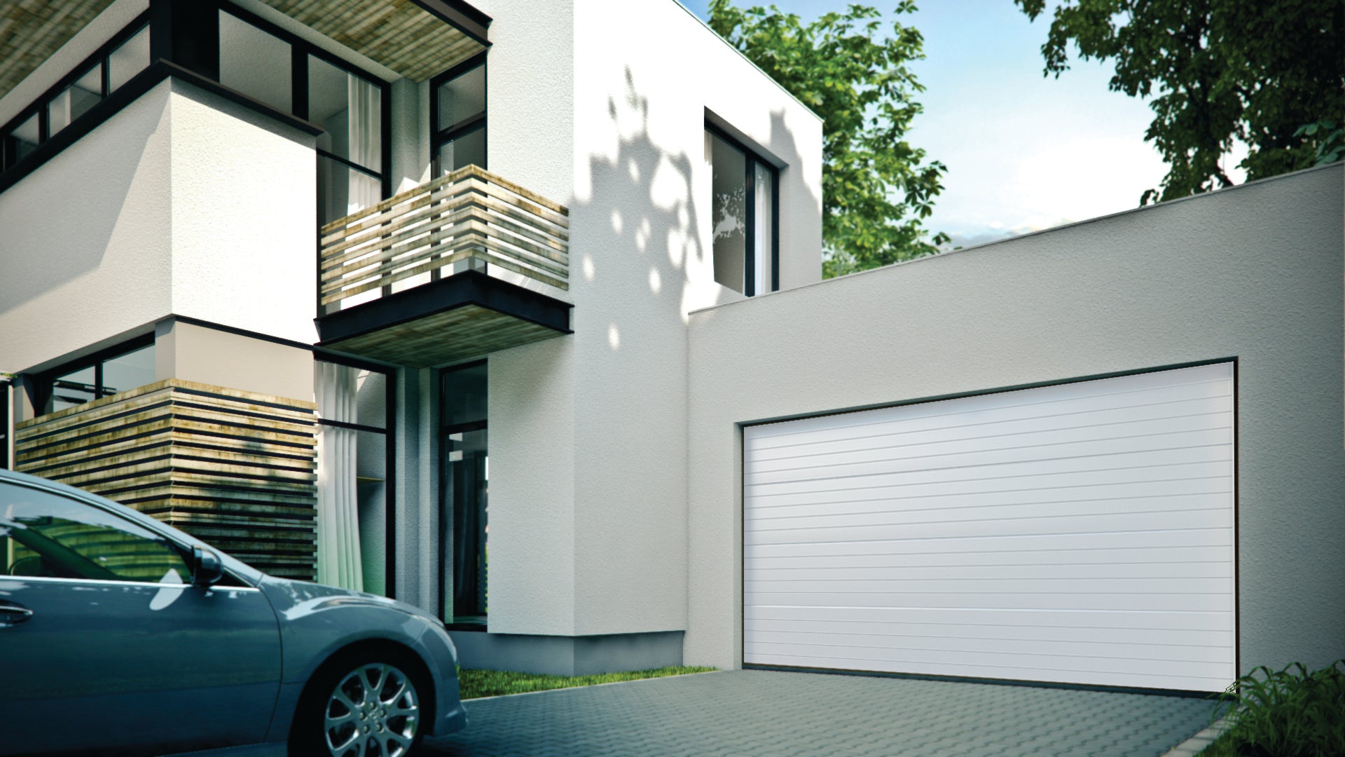 Usa de garaj MCA Carina - 2500x2000 mm (LxH), electrica cu telecomanda, alba