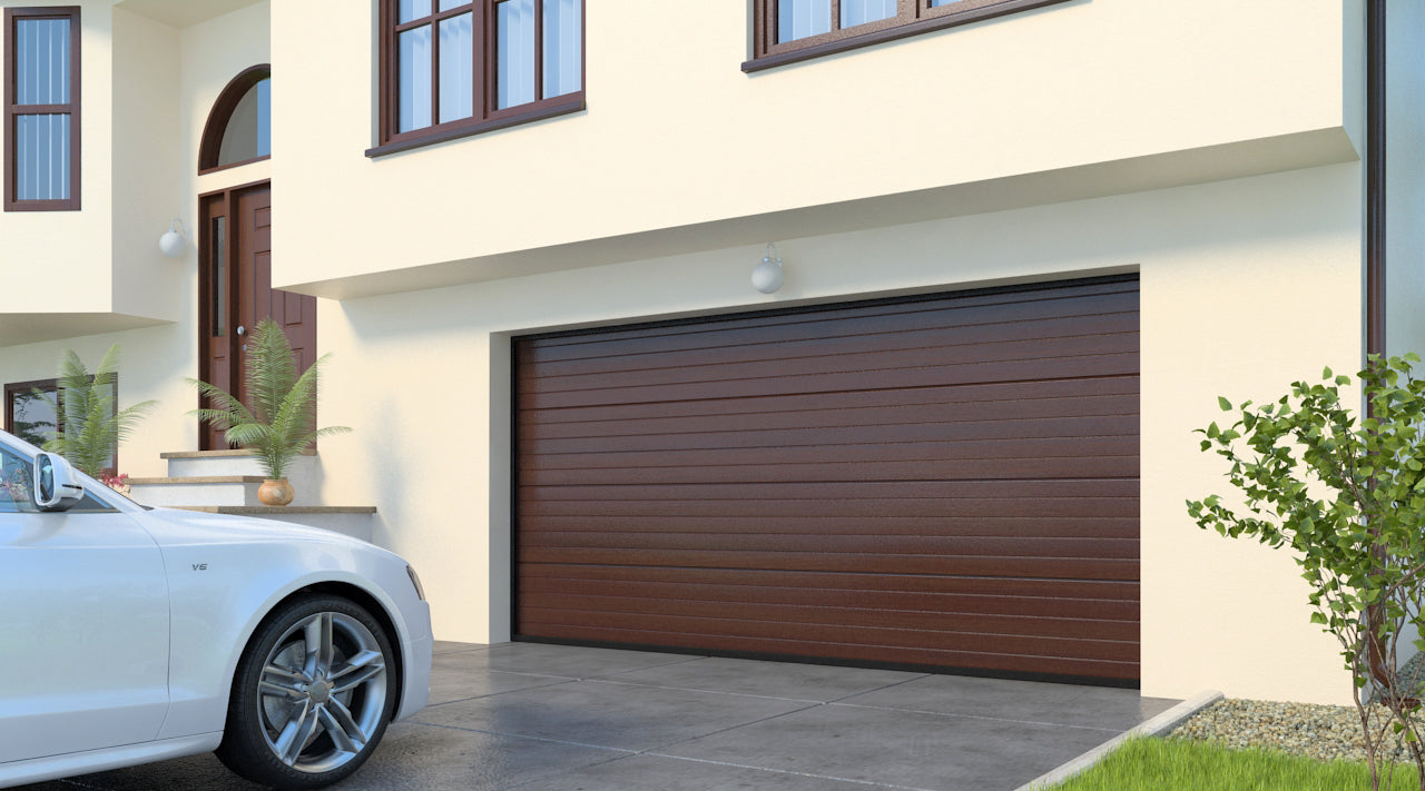 Usa de garaj MCA Carina - 2500x2000 mm (LxH), electrica cu telecomanda, maro